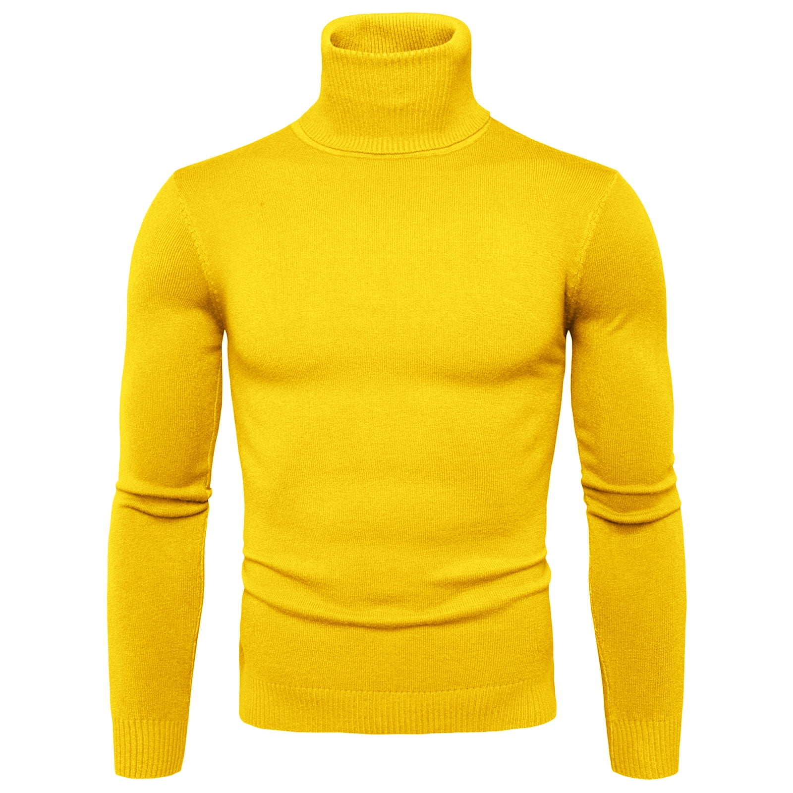 Yellow turtleneck sweater mens