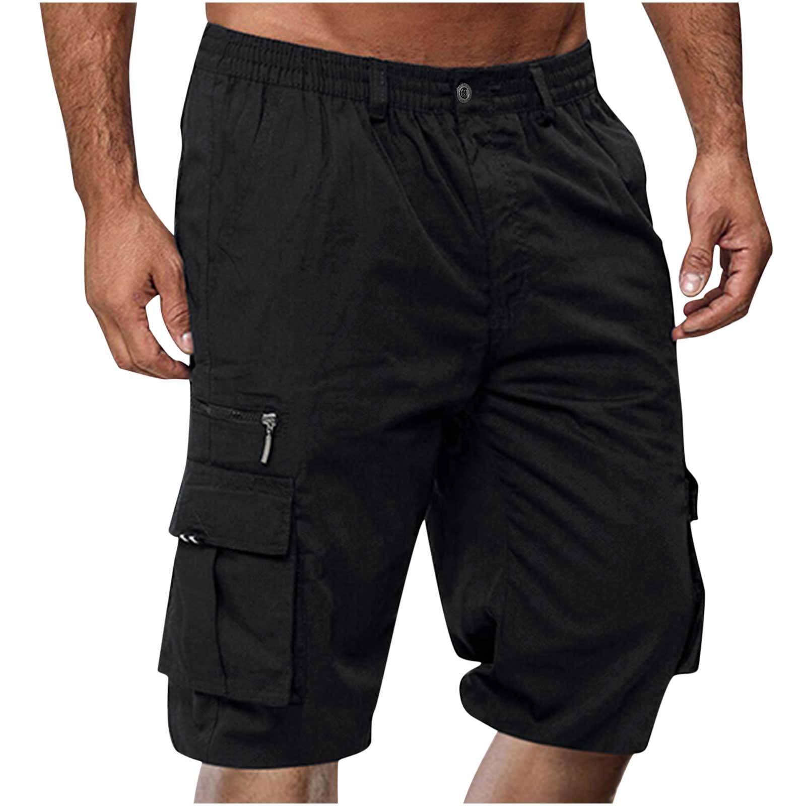 Mens black cargo shorts