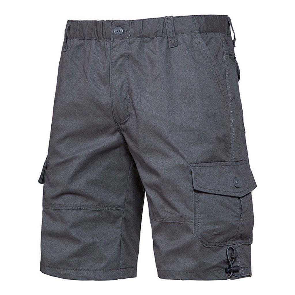 mens elastic waist cargo shorts