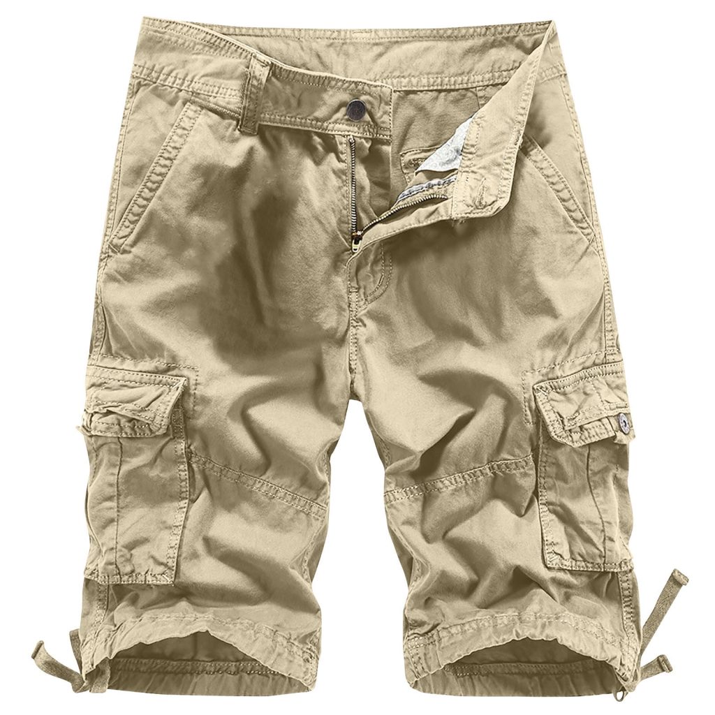 mens khaki cargo shorts