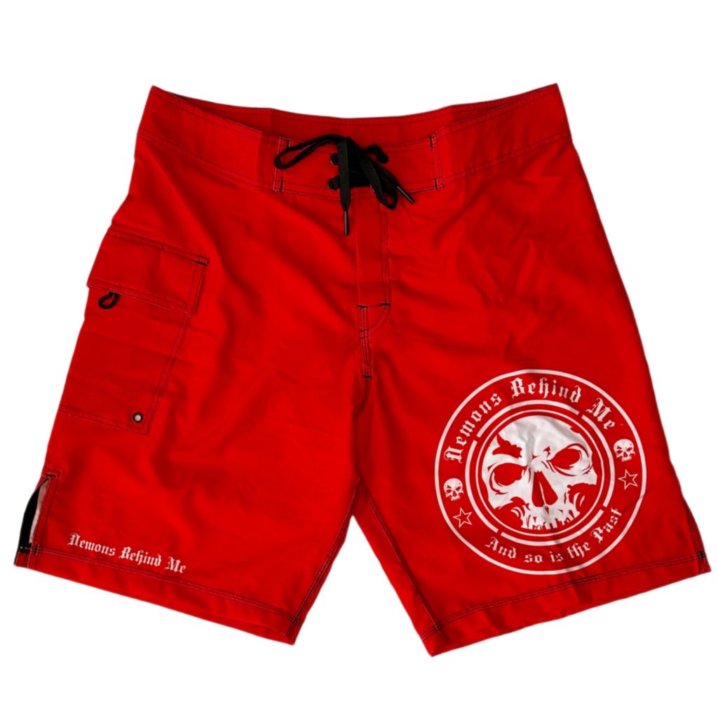 Red board shorts