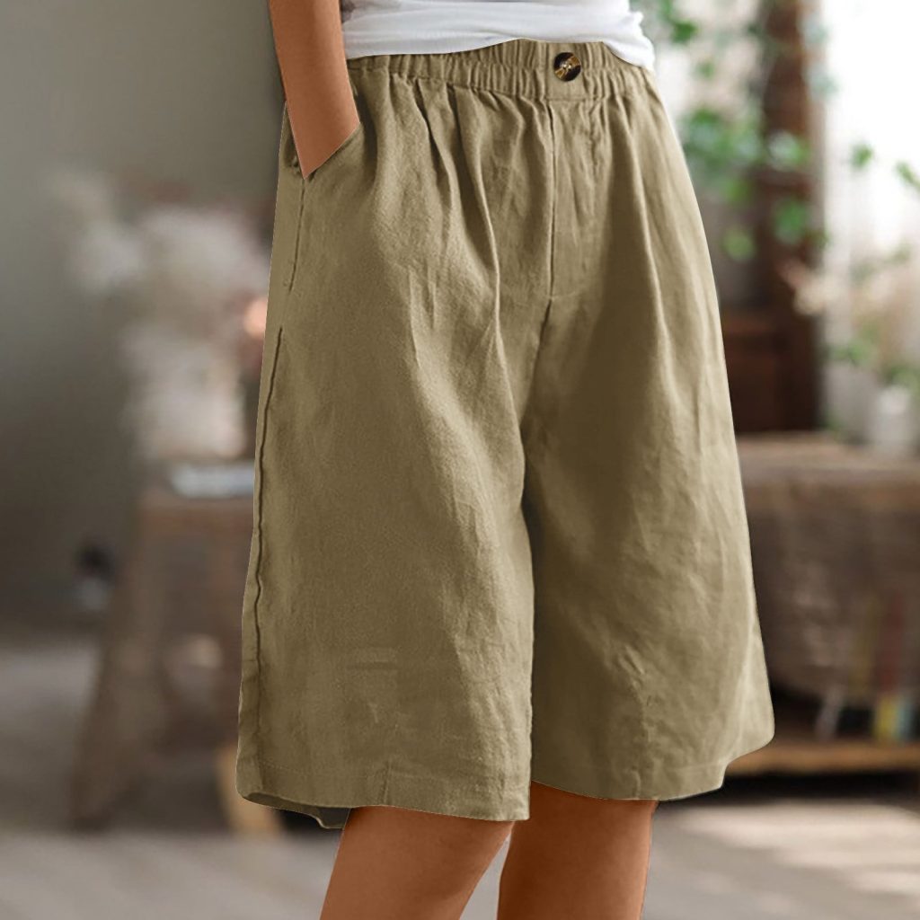 Cotton linen casual shorts