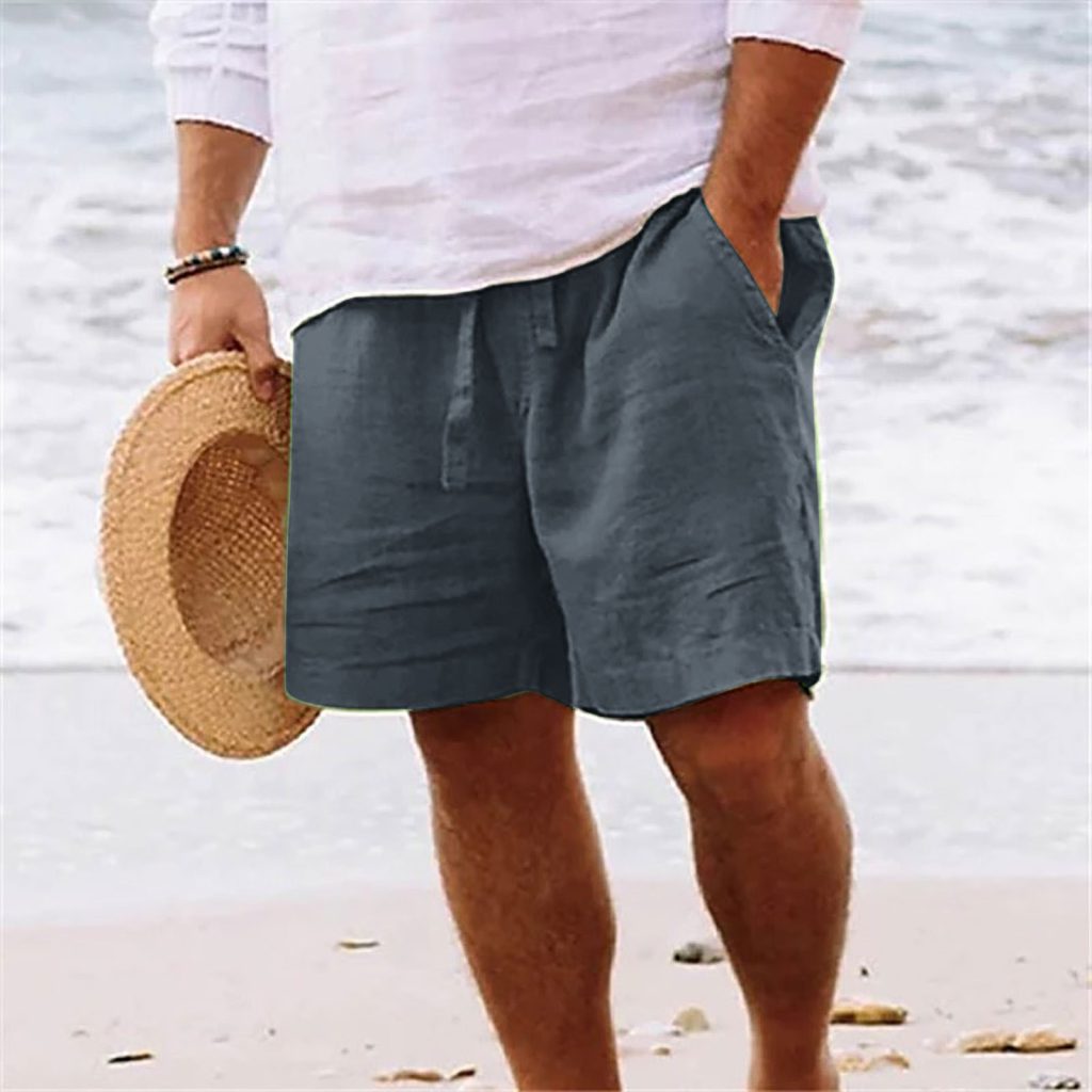 Cotton linen casual shorts