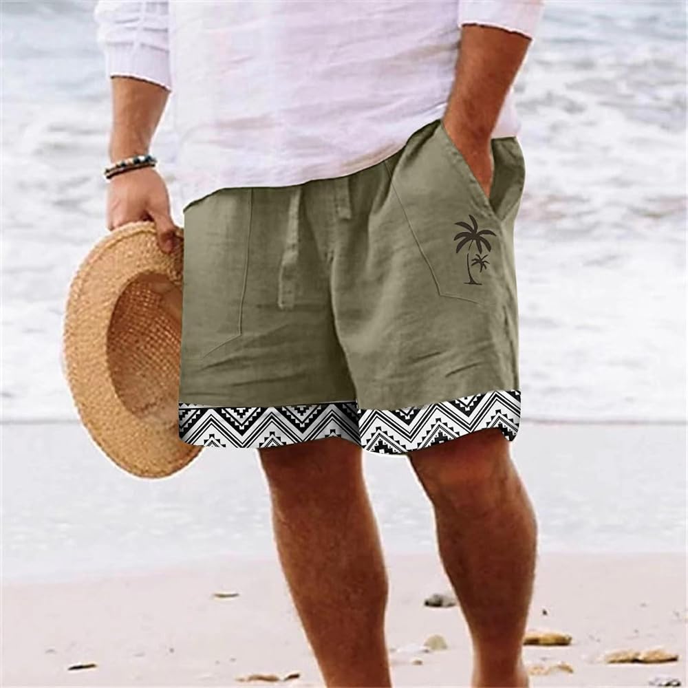 Mens casual linen shorts