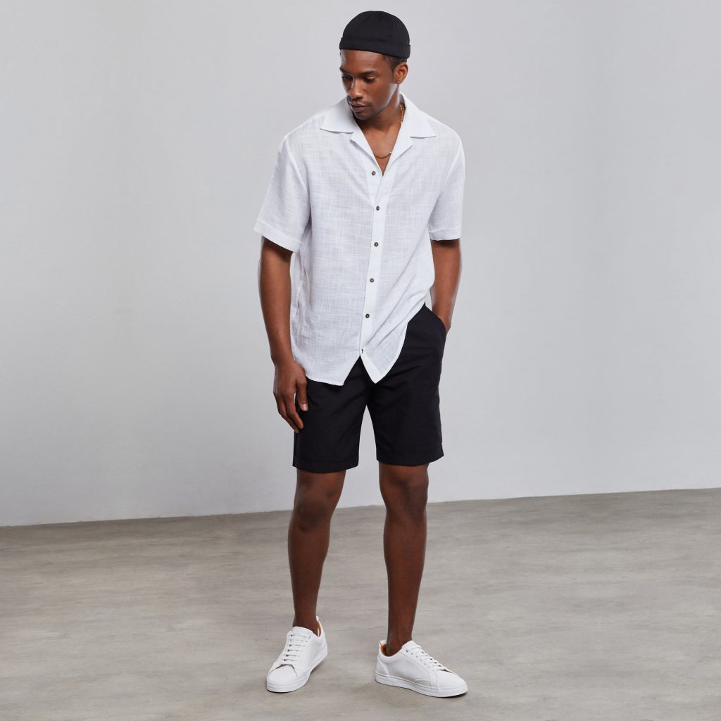 Mens casual linen shorts