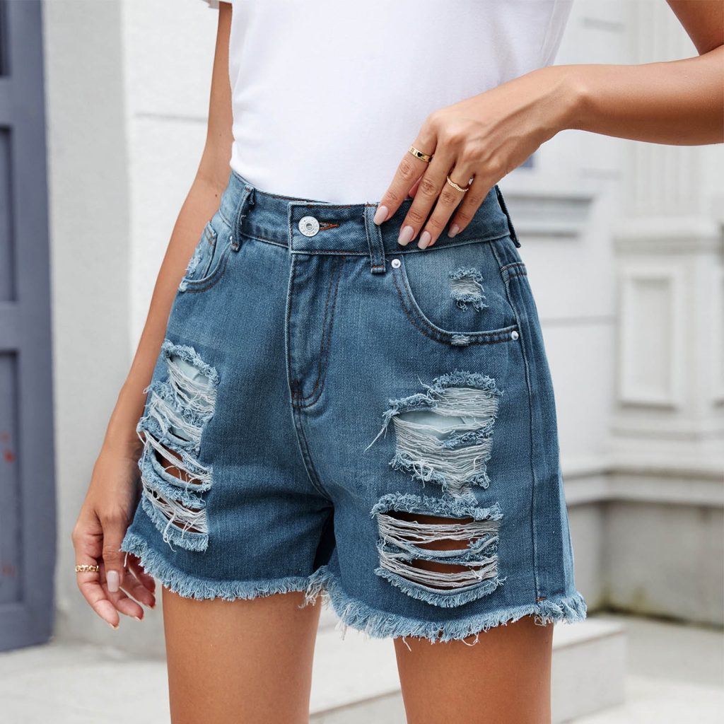 fringe jean shorts