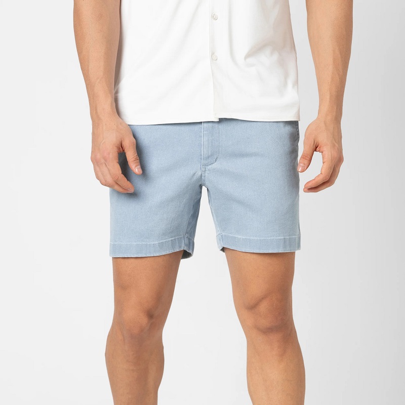 stretch denim shorts