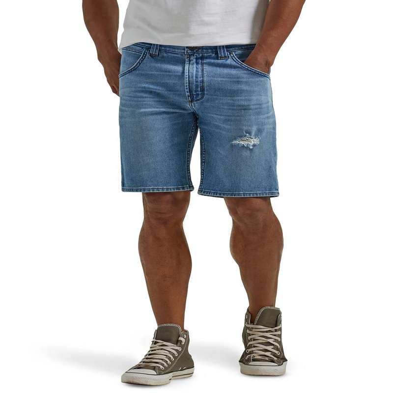 stretch denim shorts