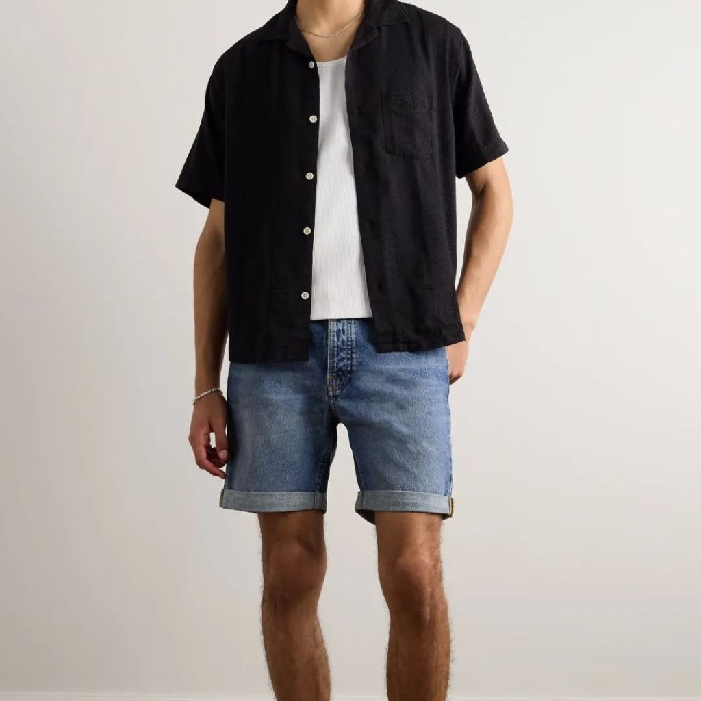 what to wear with jean shorts