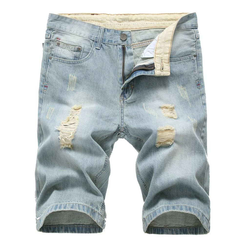 stretch denim shorts